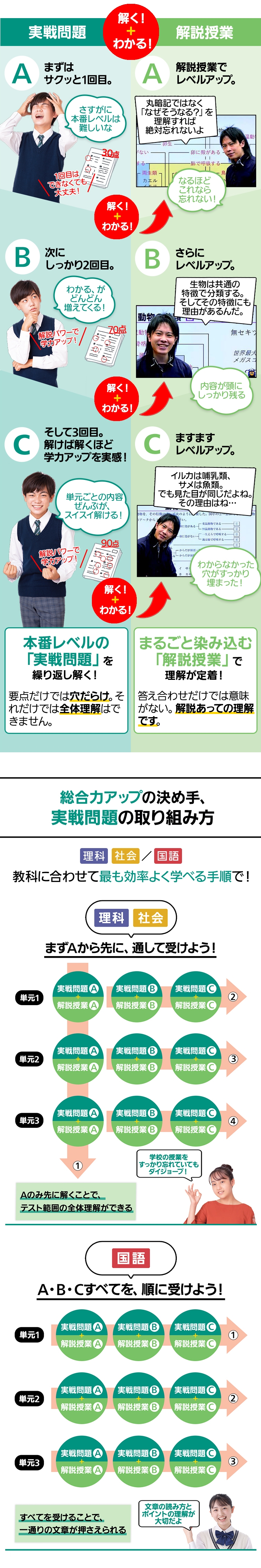 解く！+わかる！　総合力アップの決め手、実戦問題の取り組み方