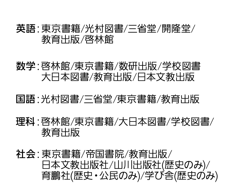 対応教科書リスト